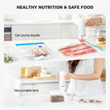 Vacuum Sealer for Food, Food Saver Vacuum Sealer Machine,Bag Sealer Comes with 15 Reusable Food Bags, HandHeld Food Sealer Vacuum Sealer for Sealing Meats Vegetables Fruits and Food with Liquid VALACU