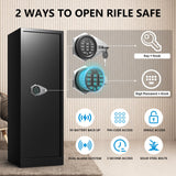 HEANVO 10-12 Gun Safe for Rifles and Pistols, Rifle Safes for Home, Digital Locking Gun Cabinet, Shotgun Safe with Dual Alarm System, Large Rifle Cabinet with Removable Shelf HEANVO