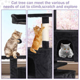 Cat Tree 70 Inches Cat Tower for Indoor Cats Multi-Level Cat Condo with Litter Box Enclosure,Scratching Posts for Indoor Cats (Dark Gray) XXkseh