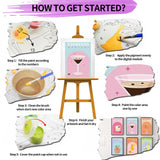 YALKIN 6 Packs Paint by Number Kits for Adults Beginners, DIY Acrylic Painting by Number Kits on Canvas Without Frame, Cocktail Adults Paint by Number for Home Wall Decor Gifts 20x30CM/7.8x11.8IN YALKIN