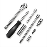 DNA MOTORING TOOLS-00144 72-Piece 1/4" Drive Socket Set with Ratchets, Adapters, Extensions - 4mm -14mm, 5/32 Inch- 9/16 Inch, Cr-V DNA MOTORING