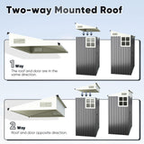 Quictent 5X3 FT Heavy Duty Outdoor Metal Storage Shed,Lockable Garden Shed with Rotating Roof, Waterproof Shed for Bike Storage, Tool Storage, Temporary Storage,Dark Gray(5.5X2.8 FT Base, No Floor) Quictent