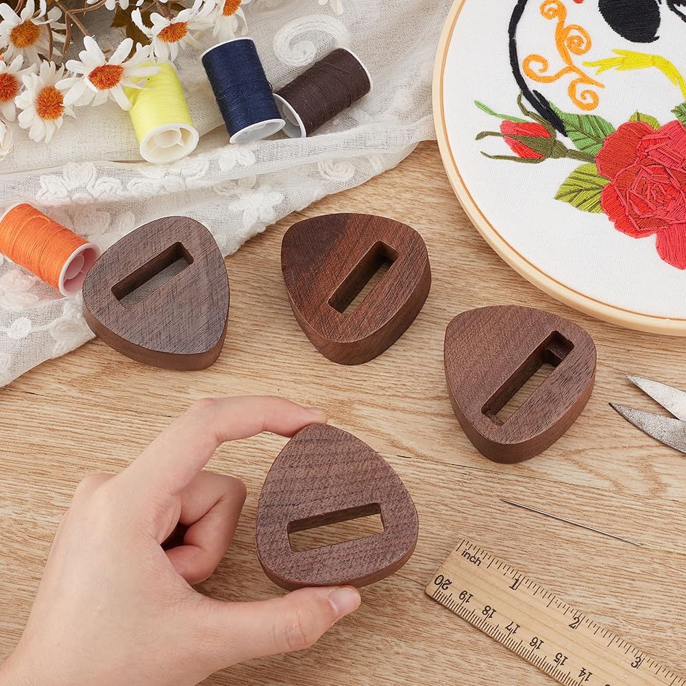 OLYCRAFT 4Pcs Wooden Embroidery Hoop Display Stand 1.9cm Thick Embroidery Hoop Wooden Base Triangle Wood Embroidery Hoop Easels Embroidery Cross Stitch Stand Decor for DIY Craft Projects Display OLYCRAFT