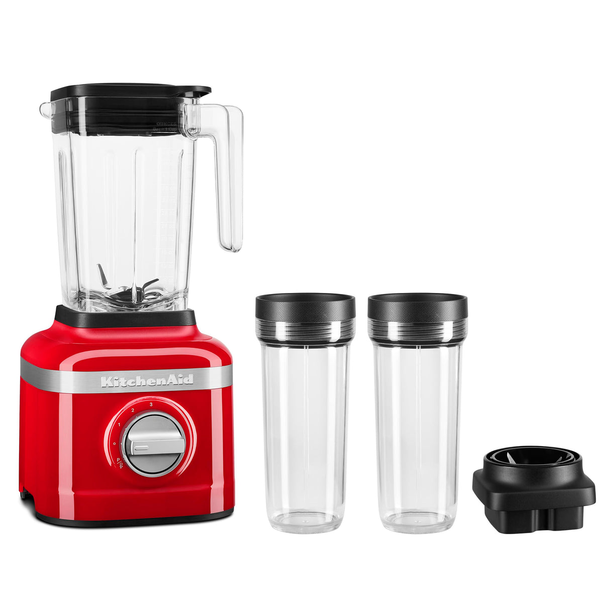 KitchenAid K150 3 Speed Ice Crushing Blender with 2 Personal Blender Jars - KSB1332Y,Passion Red, 48 oz KitchenAid