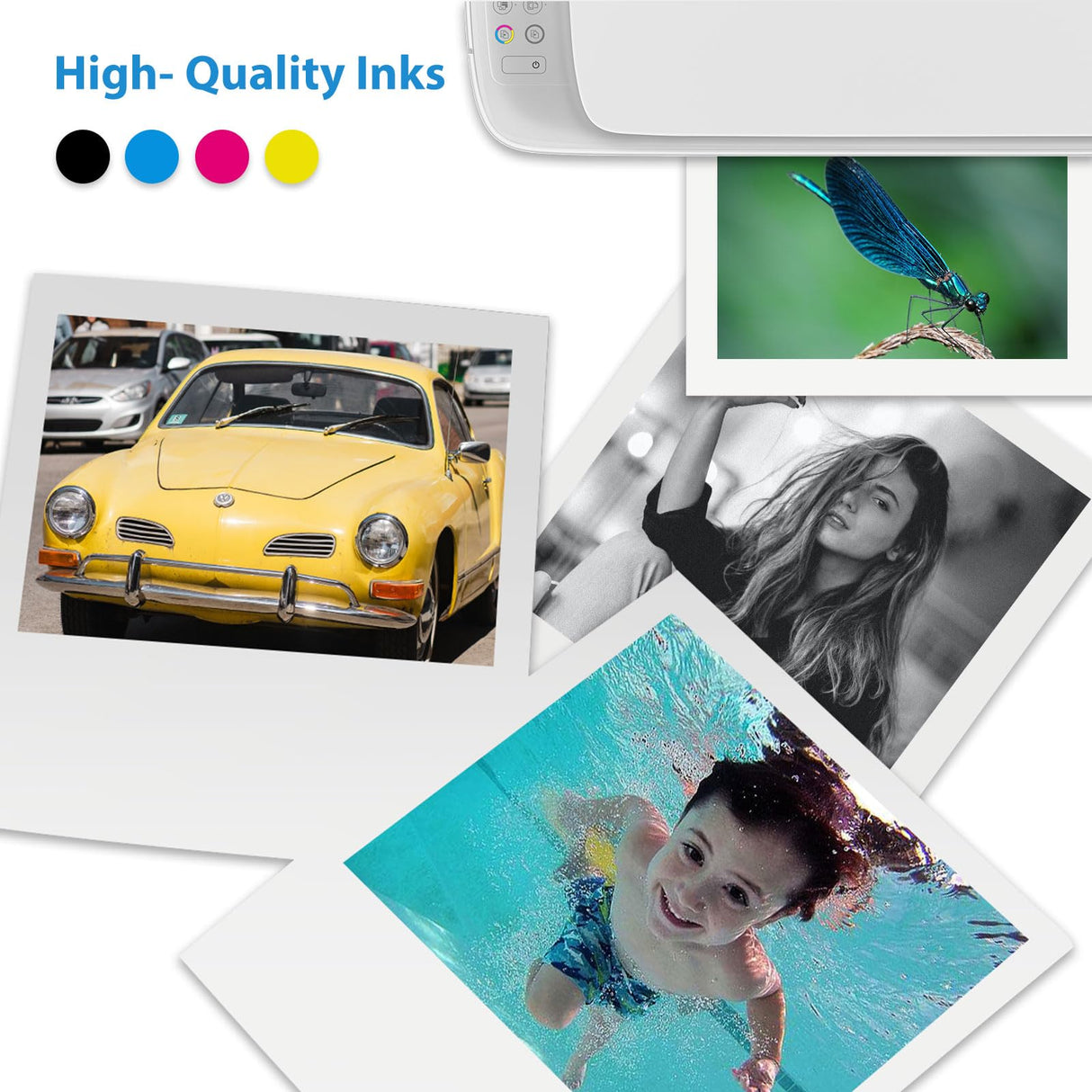 61 XL Ink for HP 61XL Black Color Ink Cartridges Replacement for HP61 HP61XL Combo Pack for 5530 3510 4500 4635 2620 4630 5535 2540 4502 3050 1510 4632 4501 2542 2514 3050a 4610 1000 1010 1510 Printer Relcolor