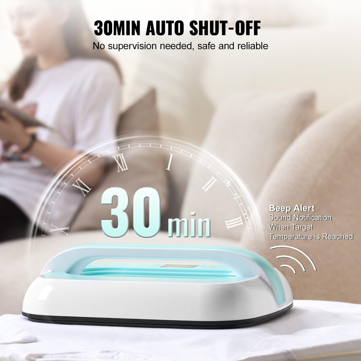 VEVOR Heat Press Machine - 12" x 10" Portable Heat Press - Heat Transfer Machine with Precise Temp Control and Auto-Off Dual-Tube Even Heating - Sublimation Machine for T-Shirts/Bags(Green+White) VEVOR