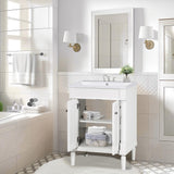Merax 24” Bathroom Vanity with Sink, Powder Room Small Bathroom Vanity with 2-Door Cabinet, Undermount Sink, Solid Wood Frame Bathroom Storage Cabinet (White) Merax