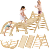 Tiny Land 7 in 1 Pikler Triangle Set, Foldable Toddler Climbing Toys, Montessori Climbing Set for 2+, Jungle Gym for Kids, Indoor Playground for Kids, Baby Climbing Gym Tiny Land