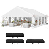 YITAHOME 20x30FT Party PVC White Tent Heavy Duty Wedding Event Shelters Upgraded Galvanized Ripple Canopy with Large Roof Removable Sidewalls & 3 Storage Bags 600D Oxford Commercial YITAHOME