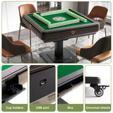 KIMOHOME Automatic Mahjong Table Foldable 44mm Tiles with Wheel with 2 Sets of Numbered Tiles (Blue & Green) Suitable for 152 Tiles Chinese, Filipino and American Style Mah Jong KIMOHOME