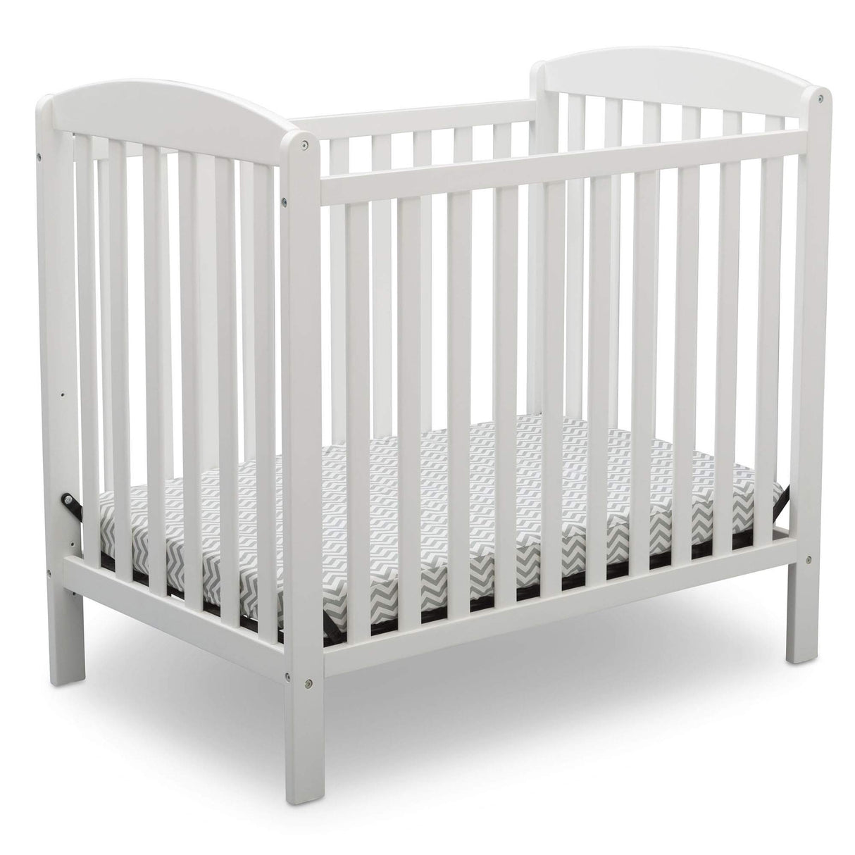 Delta Children Emery Mini Convertible Baby Crib with 2.75-inch Mattress, Bianca White Delta Children