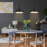 LOEHINLE Pendant Lighting Vintage Industrial Fixtures, Black Metal Farmhouse Lights, Ceiling Lamp for Kitchen Home Island Dining Room Bedroom, 11.4 inches LOEHINLE