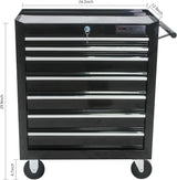 BouPower 7-Drawer Tool Chests, Rolling Tool Storage Cabinet with Detachable Tray - Black Black BouPower