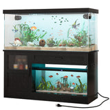 LUMIINOFAMI 55 Gallon Fish Tank Stand, Tank Stand 55-75 Gallon, Aquarium Stand 55 Gallon with Drawer, Reptile Tank Stand with Power Strip and LED Light, Terrarium Stand -1300Lbs LUMIINOFAMI