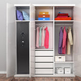 Gaderth 5-6 Rifle Gun Safe, Large Rifle g-Un Security Cabinet with Quick Access Keypad ＆ Optics Cut, Comes with Pistol Lock Box & Removable Shelf, 2 Keys for Home Office (Black) Gaderth