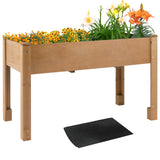 ketive Outdoor Wood Raised Garden Bed- Elevated Planter Box with Legs, Durable Fir Wood, Reinforced Frame with Drainage Holes, Liner for Vegetables, Herbs, Flowers, 47" x 23"x 30" ketive