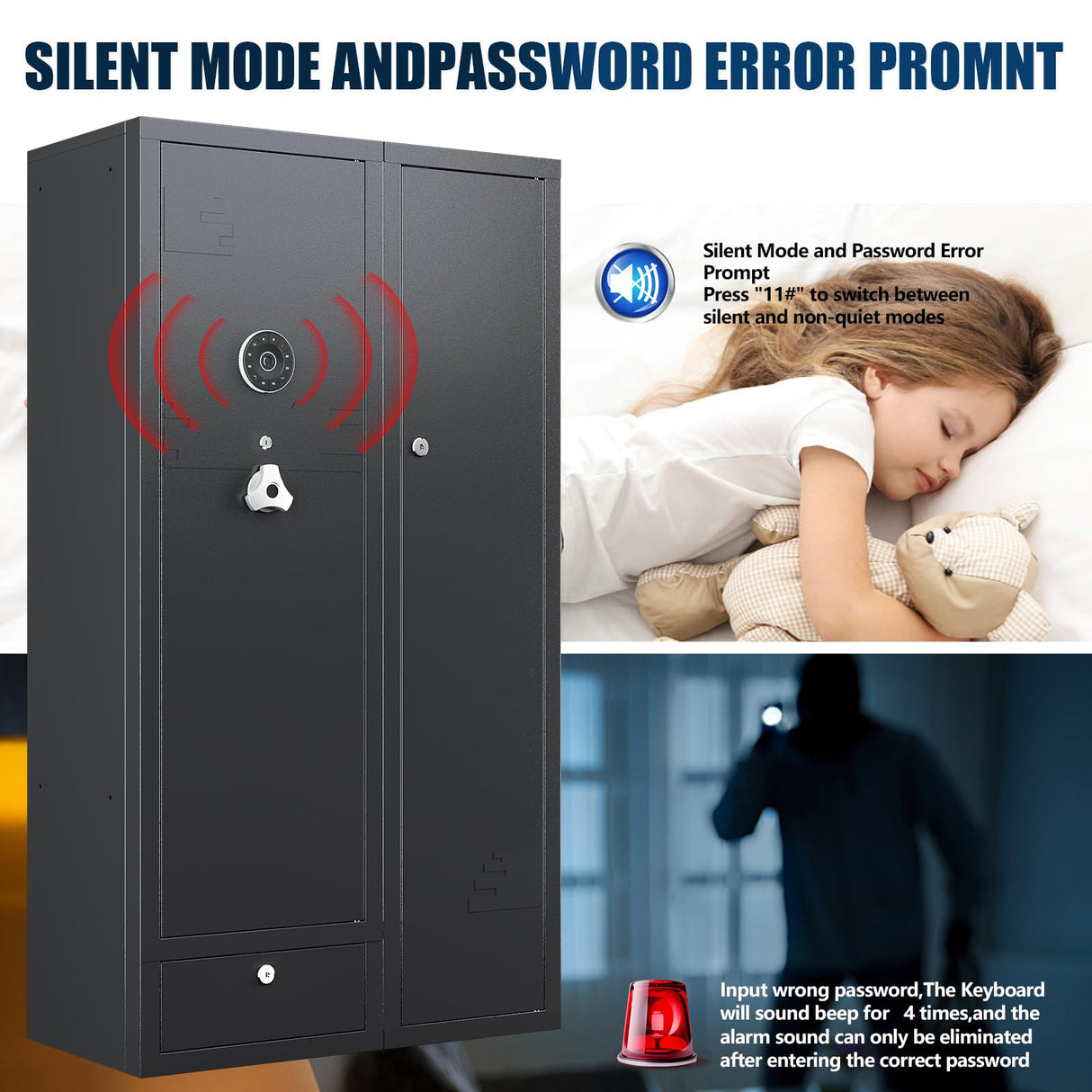 KAER 15-20 Gun Safes for Home Rifle and Pistols,Gun Safe,Rifle Safe,Large Gun Safes for Home and Shotgun,Rifle Gun Safe with Digital Keypad,Drawer,Removable Shelf (Unassembled) KAER