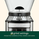CUISINART Coffee Grinder, Electric Burr One-Touch Automatic Grinder with18-Position Grind Selector, Stainless Steel, DBM-8P1 CUIJ9