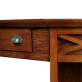 Leick Home 82431 Corner Computer Writing Desk with Drop Front Keyboard Drawer, Oak Leick Home