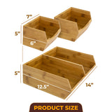 HOMESTEAD Bamboo Pantry Storage Bins - Stackable Baskets, Potato and Onion Storage for Pantry Organization, Set 3 Pieces HOMESTEAD