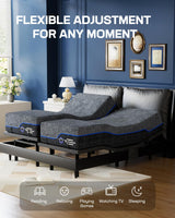 Marsail NS0 Split King Adjustable Bed Base - Smart Dual Motor Bed Frame with Wireless Remote, 3-Min Assembly, Zero Gravity & Anti-Snore Modes, Under Bed Lighting, 4 USB Ports Marsail