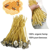 Candle Wicks 100 PCS 8 inch Hemp Candle Wicks 2.5mm Organic Beeswax Candle Wicks for Candle Making Edible Candle Wick for Butter Candle Hemp Candle Wick Phinicco