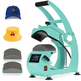 ITEFDTUTNE Hat Heat Press Machine for Caps Inclusive 2pcs Interchangeable Platens (6.7"x3.8", 6.7"x2.5"), Cap Heat Press for Hats Rigid Steel Frame No Stick Digital LCD Timer and Temperature Control ITEFDTUTNE