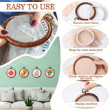 Burbell 15 Pcs Spring Round Embroidery Hoops Frame Circle Rubber Hoops Ring Display Cross Stitch Ornament Imitated Wood Frame Kits for Christmas in July Craft Sewing DIY Hanging Gifts(3 Inch) Burbell