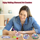 TDOOW Diamond Art Painting Coasters Kit, 8 Pcs Colorful Butterfly Diamond Art Coasters with Holder, DIY Diamond Painting for Adults Beginners TDOOW