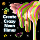 Original Stationery Tropical Glow in The Dark Slime Kit – Create Neon Crunchy, Rainbow, Floam & Jelly Cube Slime - Birthday Gift for Girls and Boys Original Stationery