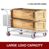 VEVOR Caster Wheels Set of 4, 6" Heavy Duty Casters (2 Rigid and 2 Swivel Casters with Side Brake) Polyurethane Iron Core Plate 4000LBS Capacity VEVOR