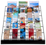 Wire Display Rack for Countertop Use, 6 Open Tiers Accommodate Literature of Varying Sizes, Includes Sign Channel - Black Displays2go