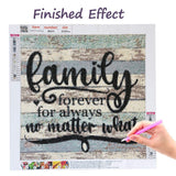PDSLAIKE Diamond Painting Family Quotes - Family Forever for Always No Matter What Home Sayings DIY Art Craft 11.8x11.8in PDSLAIKE