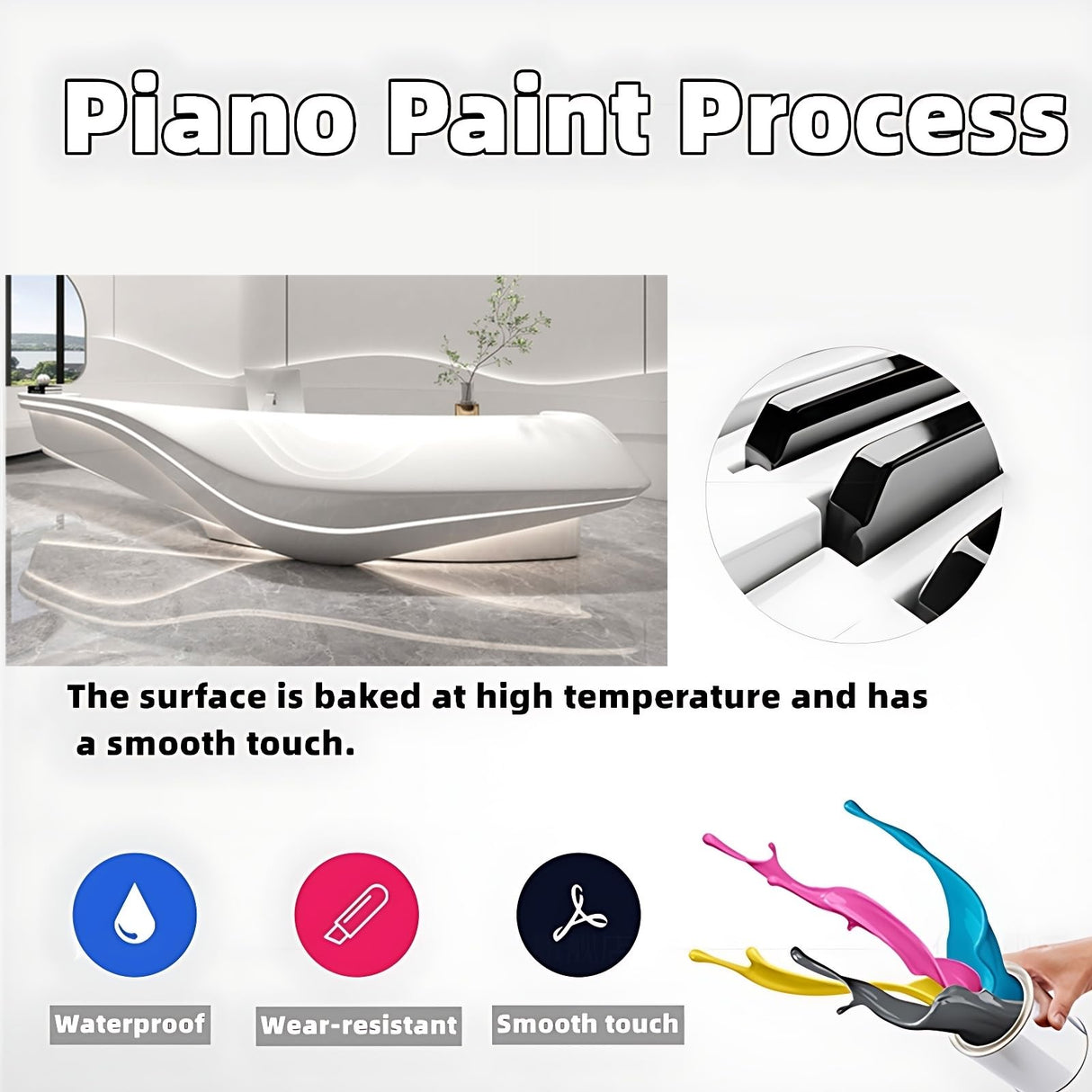 Reception Desk - Stylish Front Desk Reception Counter with LED Lighting, Solid Wood Retail Counter, Perfect for Office, Checkout Counter in Modern Spaces (100") ZGNBSD