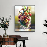 Yezavesu Diamond Art Kits for Adults, Heart 5D Diamond Painting Kit for Beginners, Flowers Heart DIY Round Full Drill Painting with Gem Art Kits for Home Wall Decor 12 x 16 Inch Yezavesu