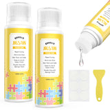 GHHKUD Jigsaw Puzzle Glue, 240ML Jigsaw Glue with Sponge Head, Non-Toxic and Quick Dry Puzzle Sealer for 4000/5000/6000 Pieces of Puzzle Jigsaw Accessories Glue Scrapper Included & Double-Sided Tape GHHKUD