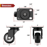 2 inch Swivel Caster Wheels Without Brake and No Noise Wheels, Heavy Duty Casters Total Capacity 600lbs (Pack of 4) HOLKIE