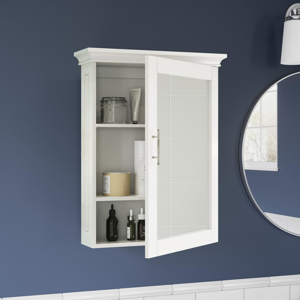 RiverRidge Somerset Wall Cabinet with Mirror Medicine Cabinet with Soft-Close Hinges & Adjustable Shelf Bathroom Mirror with Storage Shelves RiverRidge