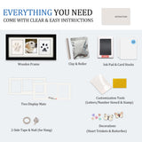 MYPAWLETS Paw Print Frame Kit,Dog/Cat Paw Print Kit,Soft Pawprint Clay&Clean Touch Ink Pad,Pet Paw Print Impression Kit with Customization Tool,Wooden Pet Memorial Frame,DIY Dog Lover Gifts-Black MYPAWLETS