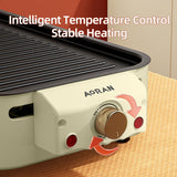 AORAN Indoor Grills Electric Smokeless – Versatile Smokeless Indoor Grill for Home Cooking, Featuring Indoor Grills Electric Smokeless, Skillet Griddle, and Kitchen Griddle White aoran kitchen