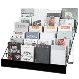 Queekay 6 Tier Wire Countertop Rack black Comic Book Holders Wide Wire Magazine Rack Tabletop Display Stand for Table Top Book Brochure Literature Comic Greeting Card Shelf Holder Stand Queekay