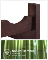 SONGMICS 30-Bottle Wine Rack, 5-Tier Freestanding Floor Bamboo Wine Holder, Display Stand Shelves, Wave Bars, Espresso UKWR25BR SONGMICS