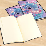 DCIDBEI Diamond Painting Notebooks A5 Blank Diamond Art Notebooks Diary Journal Book Diamond Painting Sketchbook A5 Diamond Painting Notebook Writing Pad Adults Dolphin Notebook DCIDBEI