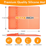 Griddle Mat Compatible with Blackstone, Silicone Grill Tools Mat with Drip Pad, Spatula Mat for Outdoor Grill, Side Shelf Mat Grill Pad (Orange) Bolycen