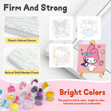 Sretoul 4 Pack Cartoon Paint by Numbers Kit for Kids with Frame - Wooden Easel, Cute Kids Paint by Numbers Ages 4 8 12, DIY Acrylic Oil Painting for Home Wall Decor (8x8 inch) Sretoul