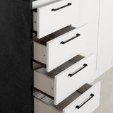 South Shore Myro Kitchen Island, Faux Black Stone and White South Shore