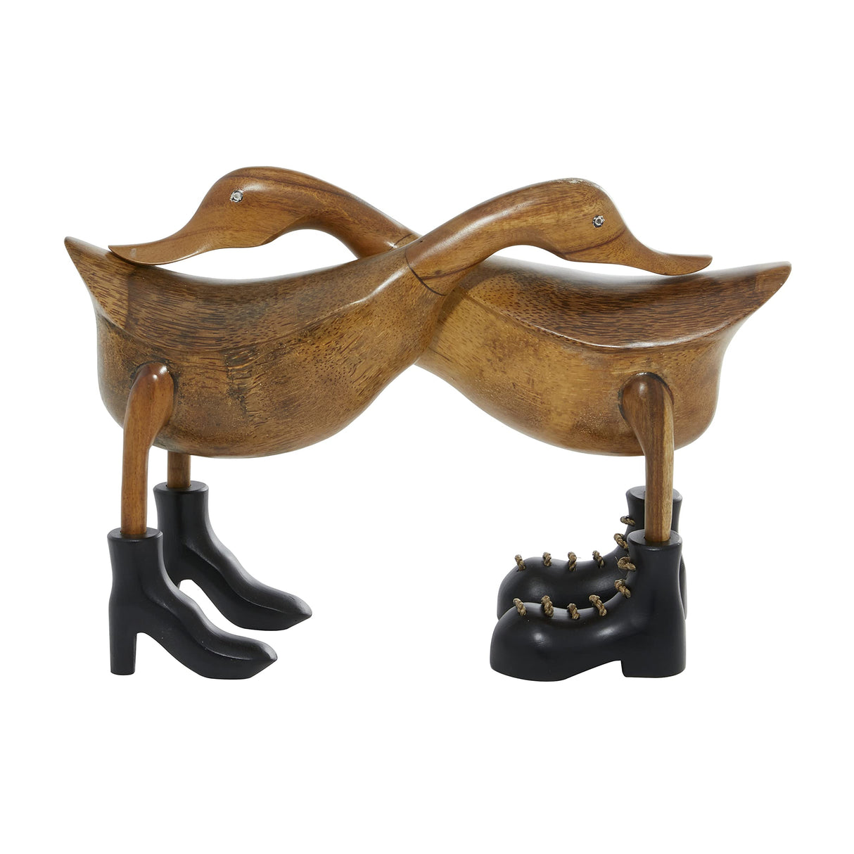 Deco 79 Bamboo Wood Duck Handmade Decorative Sculpture Home Decor Statue, Accent Figurine 16" x 6" x 11", Brown Deco 79