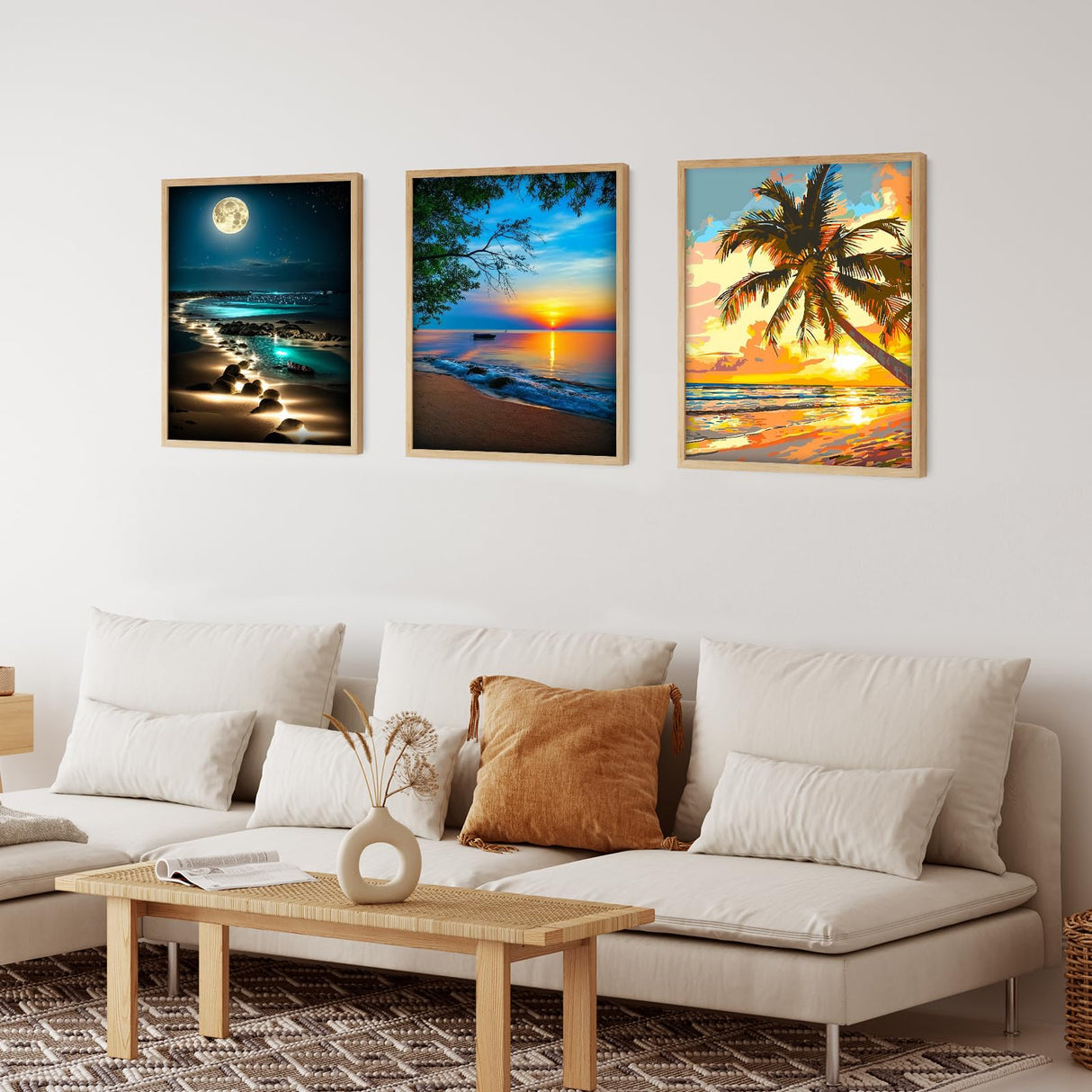 6 Pack Diamond Painting Kits for Adults, Beach Sea Turtle Diamond Art Kits for Beginners, DIY Full Drill 5D Paint with Diamond Kits for Home Wall Decor 12 X 16 inch Ninonly