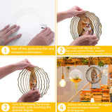 Remiawy Sublimation Wind Spinner Blanks, 6 Pack 10 Inch 3D Aluminum Metal Hanging Wind Spinners Sublimation Blanks Kinetic Sculpture DIY Crafts for Yard Garden Indoor Outdoor Porch Decoration Round REMIAWY