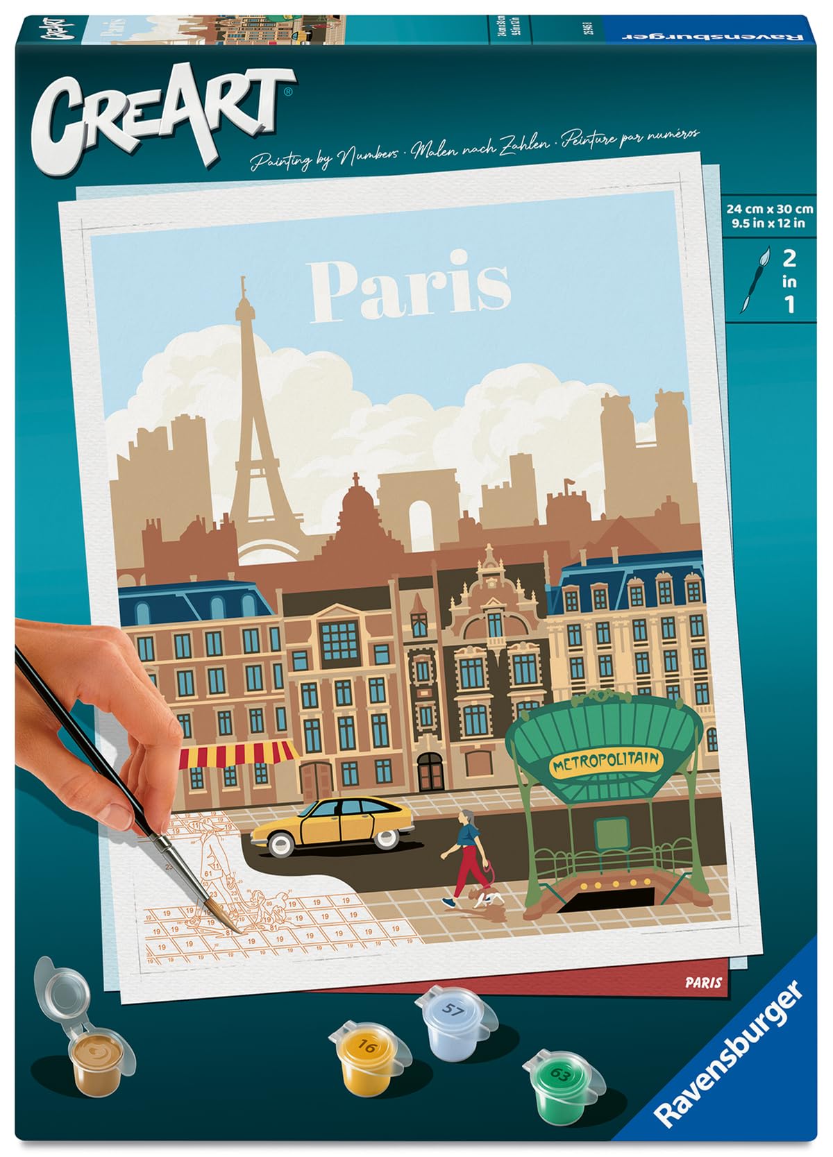 Ravensburger Relax CreArt Paris Paint by Numbers Kit | Perfect DIY Art Gift for Adults, Stress Relief, and Creative Hobby Ravensburger
